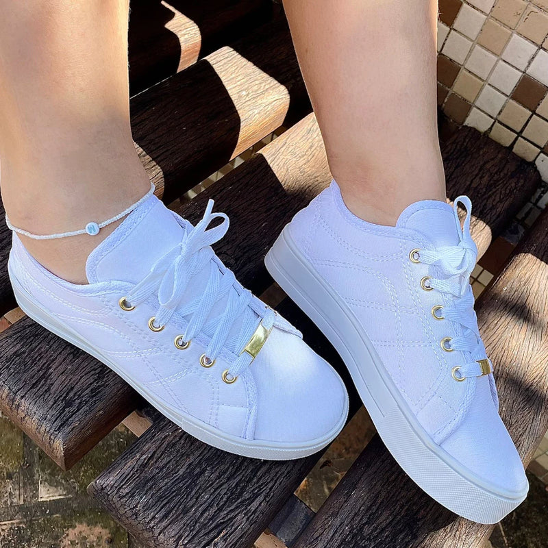 Tênis Casual Feminino Leve e Confortável – Sapatênis de Calce Fácil com Envio Imediato