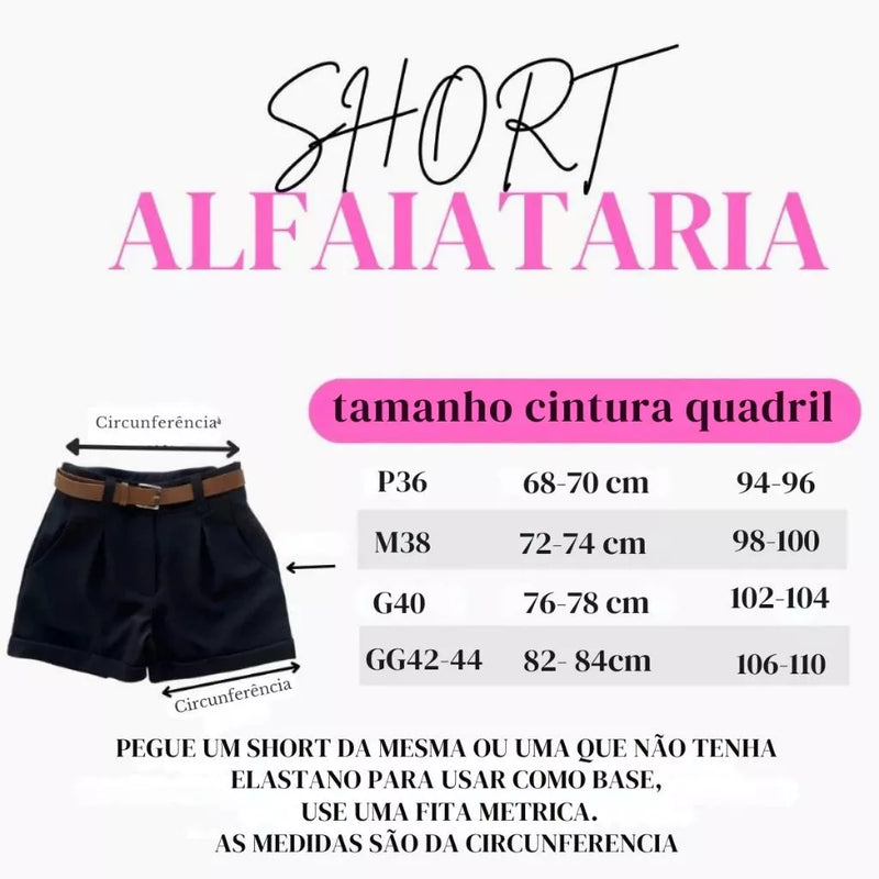 Short Feminino de Alfaiataria Social com Cinto e Cintura Alta – Promoção Especial