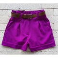 Short Feminino de Alfaiataria Social com Cinto e Cintura Alta – Promoção Especial #1002