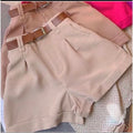 Short Feminino de Alfaiataria Social com Cinto e Cintura Alta – Promoção Especial #1002